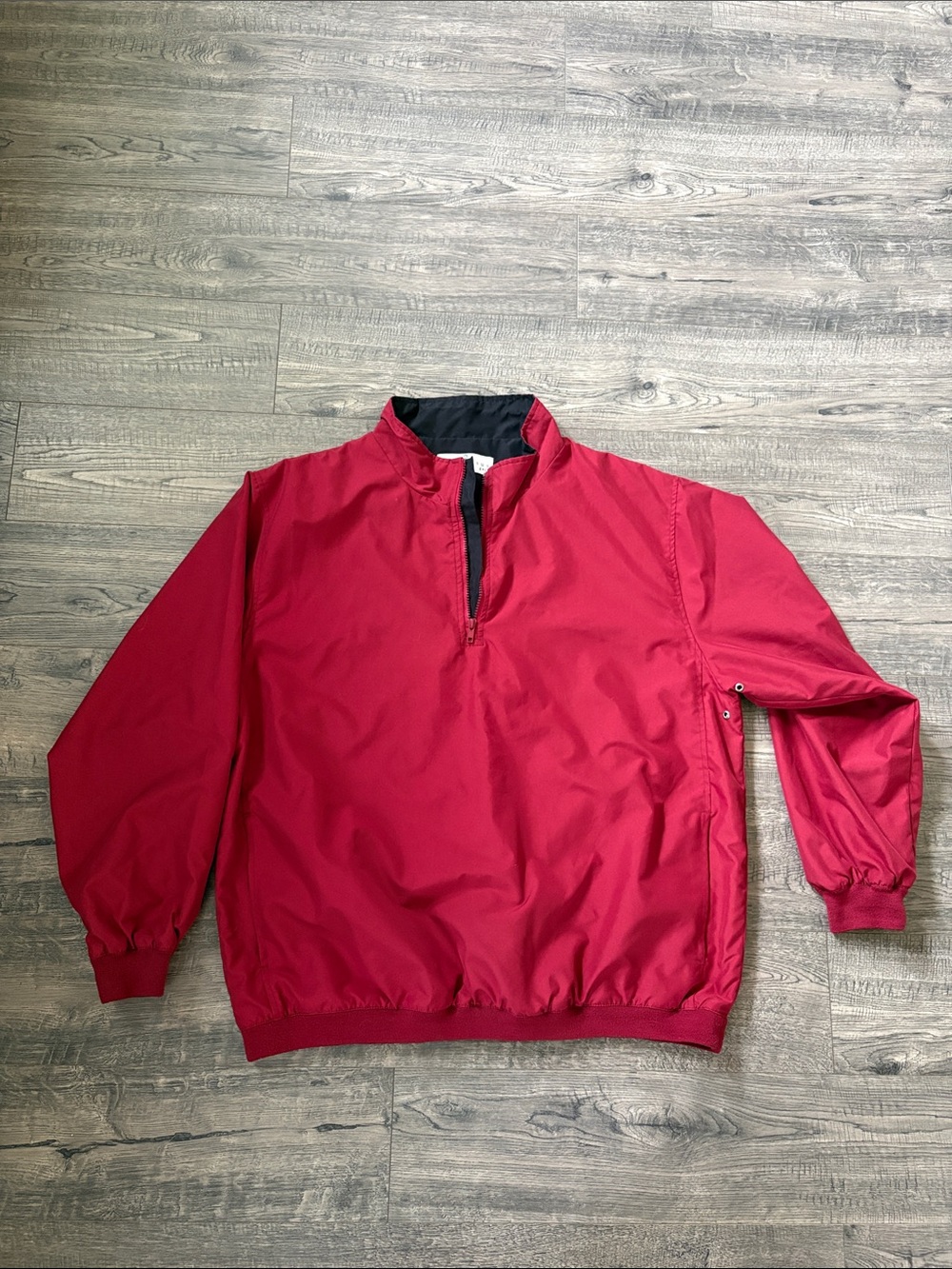 Men's Red Quarter-Zip Windbreaker Jacket